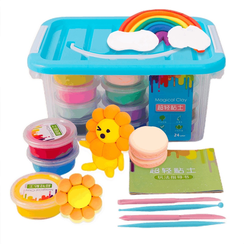 乐缔 儿童玩具超轻粘土36色手工彩泥粘土橡皮泥黏土太空泥手工DIY玩具收纳盒装男女小孩宝宝生日礼物