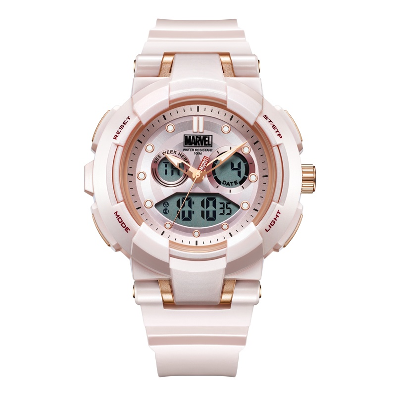 迪士尼手表女漫威联名款独角兽ins风初中生高中学生女士手表少女表儿童手表女孩女生100米防水游泳运动电子表