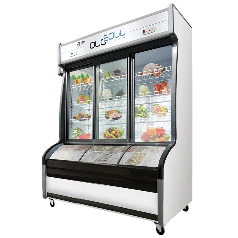 欧驰宝(OUCBOLL)2米麻辣烫大容量深底蔬菜串串商用冷藏冷冻双温食品保鲜点菜展示柜