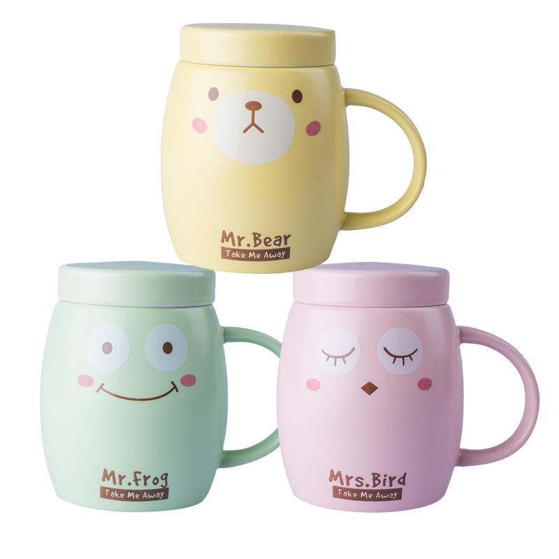 雅诚德 杯子陶瓷 马克杯大容量可爱超萌ins水杯女家用创意咖啡杯