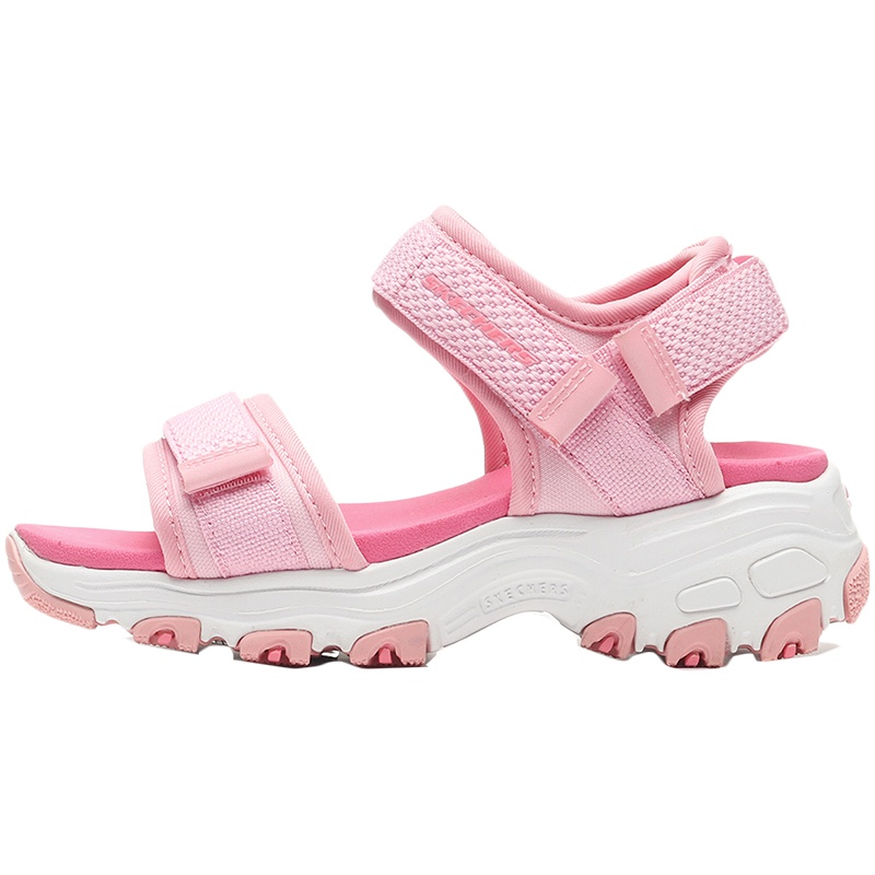 斯凯奇女大童凉鞋时尚透气魔术贴休闲熊猫运动鞋996334L