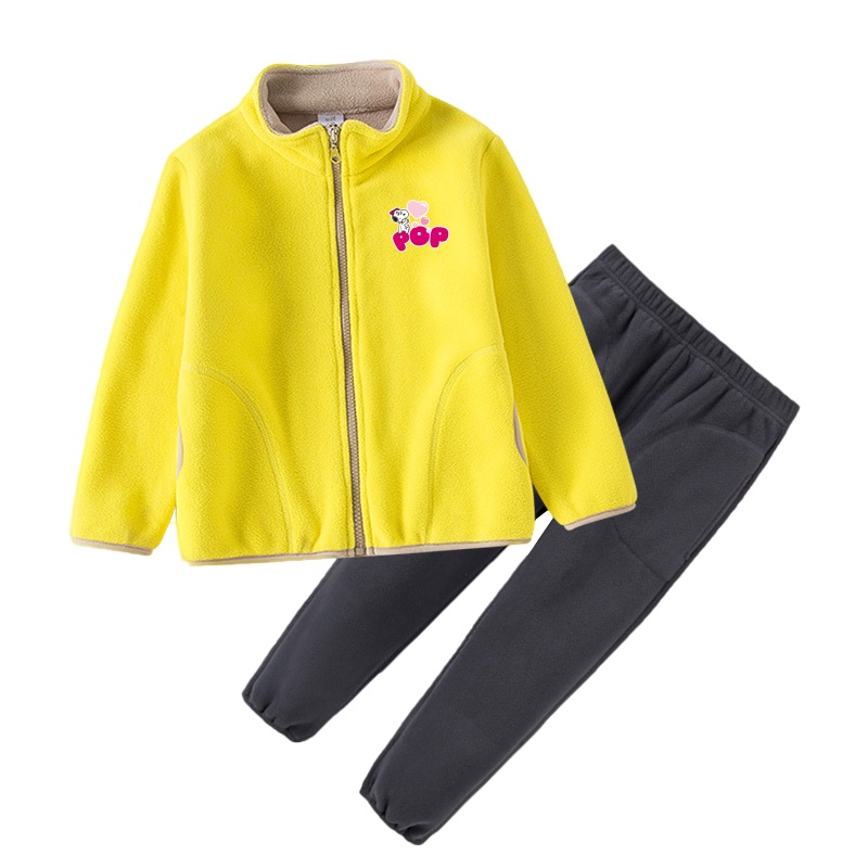 史努比(SNOOPY)女童摇粒绒套装秋冬新款女童立领套装新款中大童套装潮RSN101TZA2