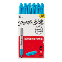 Sharpie 锐意防褪色马克笔细松石蓝12支纸盒装