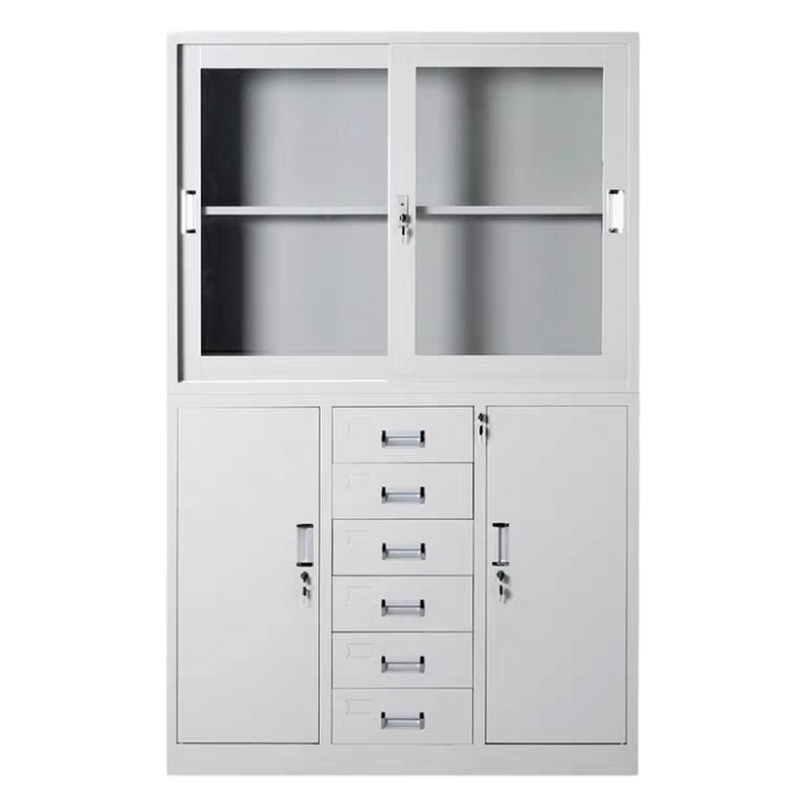 逐鹿中原文件柜办公柜钢制铁皮柜资料柜档案柜储物柜TY939中六斗移门柜