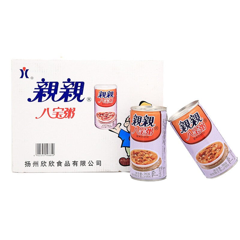 亲亲 八宝粥早餐桂圆莲子速食粥五谷杂粮低糖 360g*12罐装 整箱装