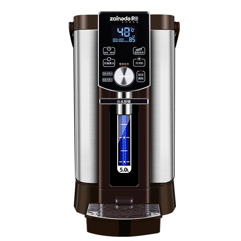 象田(ZOINADA)电热水壶 电热水瓶烧水壶恒温水壶保温家用分体式开水瓶台式饮水机5L 不锈钢色WY-501AZ