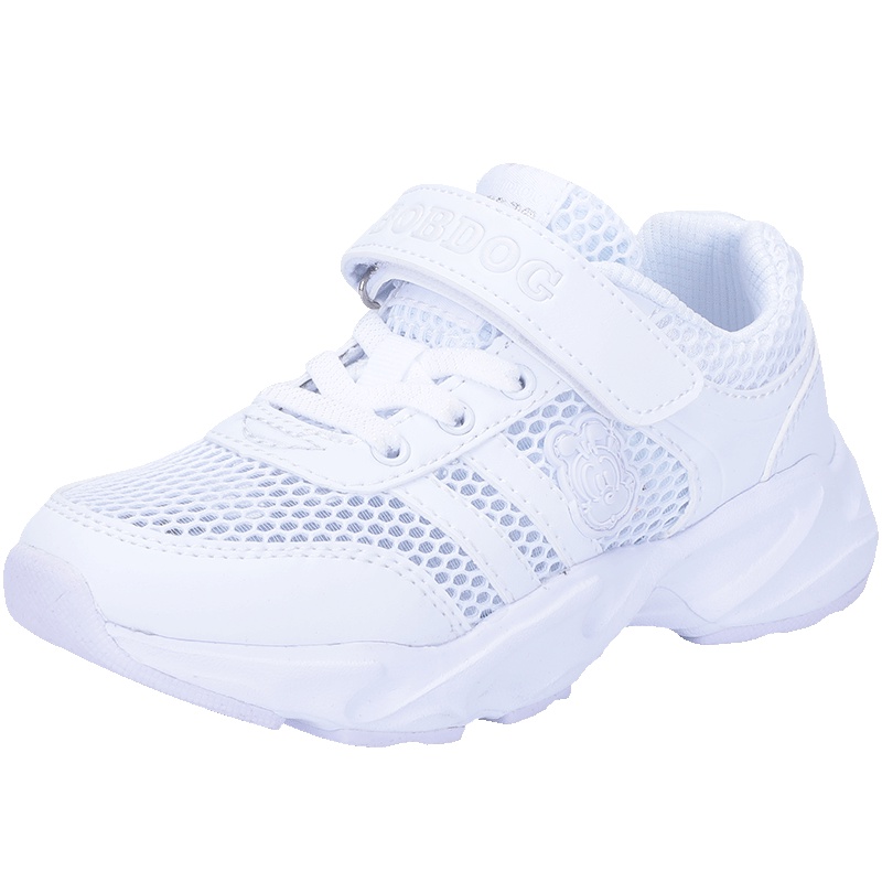 巴布豆儿童小白鞋2019年夏季透气女孩休闲鞋男童运动鞋