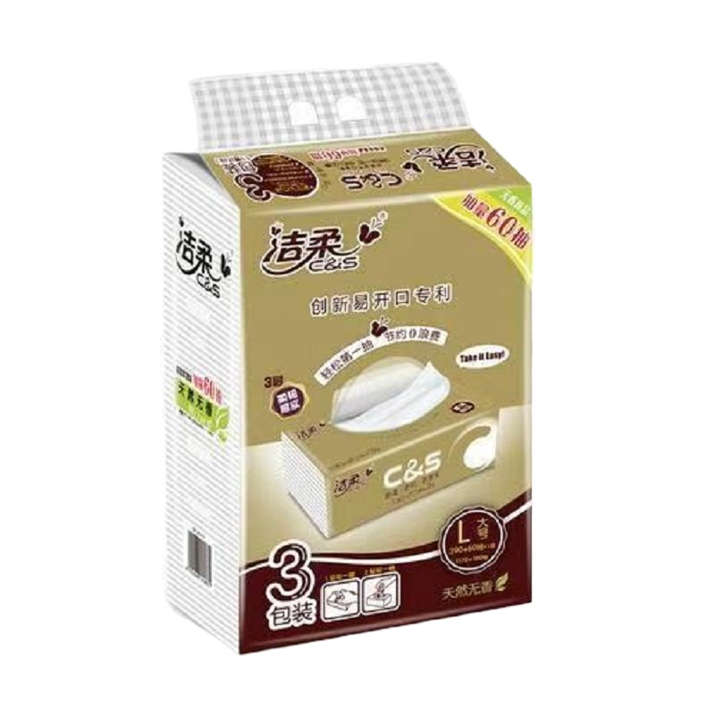 洁柔(C&S) 软抽 金尊 CR022-02N 130抽X3层 3包/提 单提装