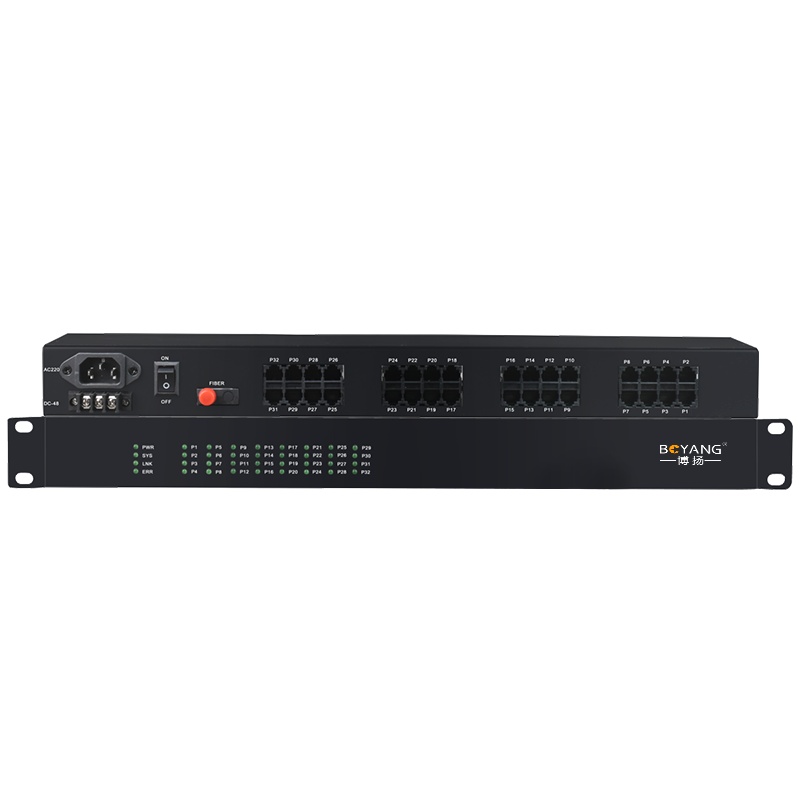 博扬(BOYANG)数字纯电话光端机 32路电话 RJ11接口 FC单纤机架式 1对价 BY-32P