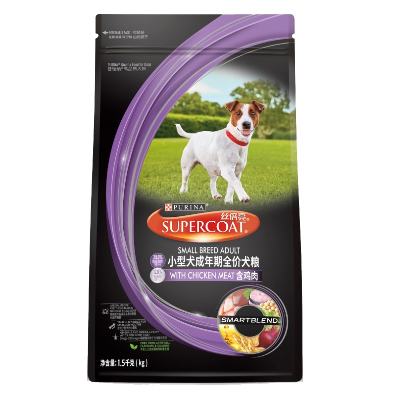 丝倍亮(supercoat)小型犬成犬全价犬粮1.5kg狗粮泰迪贵宾比熊通用型美毛狗粮3斤