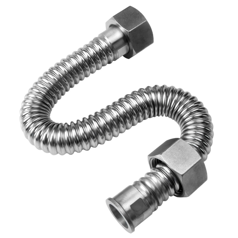 加厚6分(DN20)不锈钢波纹管暖气片壁挂炉冷热进水管高压防爆金属软管 30cm