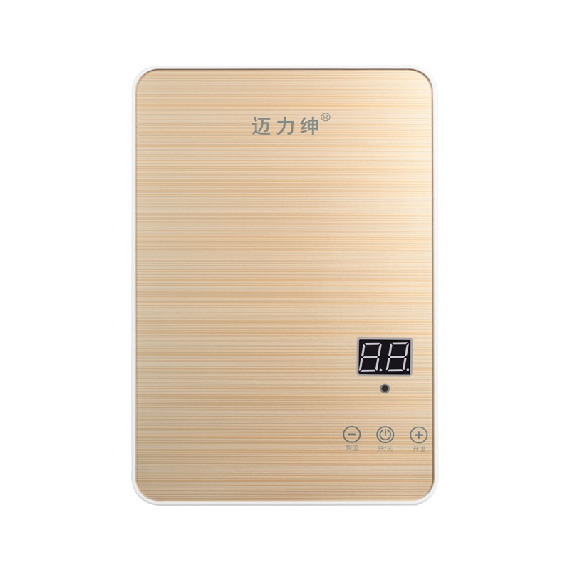 迈力绅MLS拉丝金即热式电热水器 小型智能变频恒温微电脑式 触控快速即热 免储水家用沐浴洗澡6500W