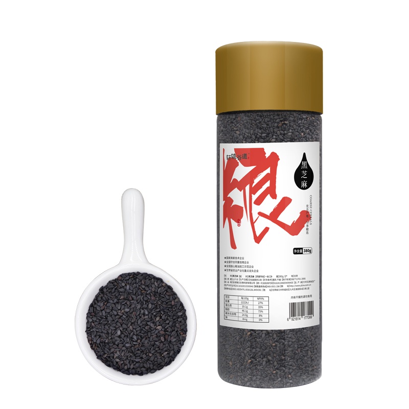 轩辕谷道生黑芝麻380g未脱皮生芝麻仁西北农家自产非熟芝麻