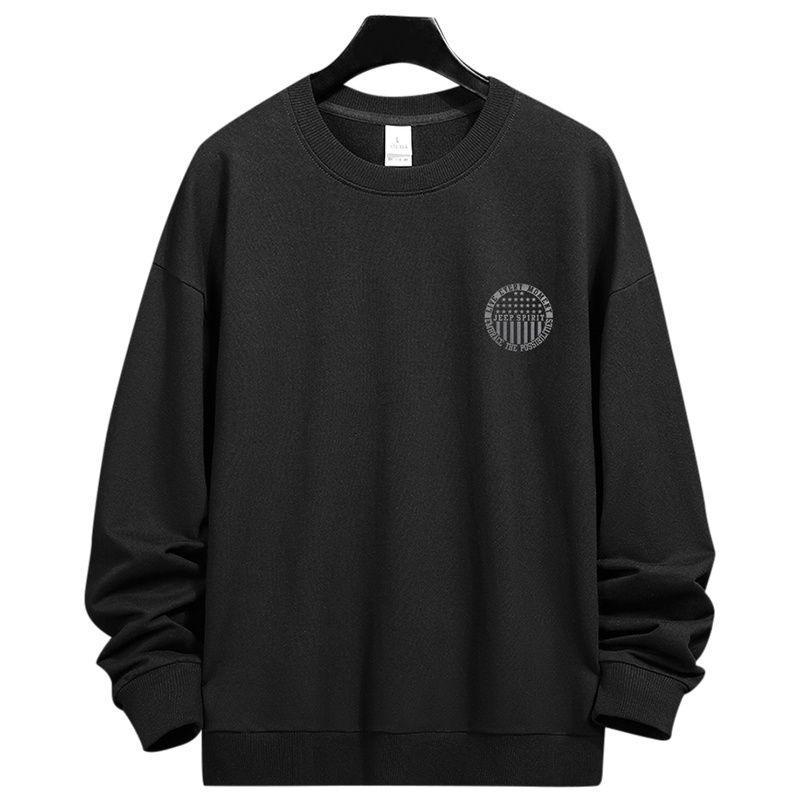 JEEP SPIRIT吉普卫衣男2021秋季新款纯色圆领卫衣男休闲宽松百搭纯棉套头衫