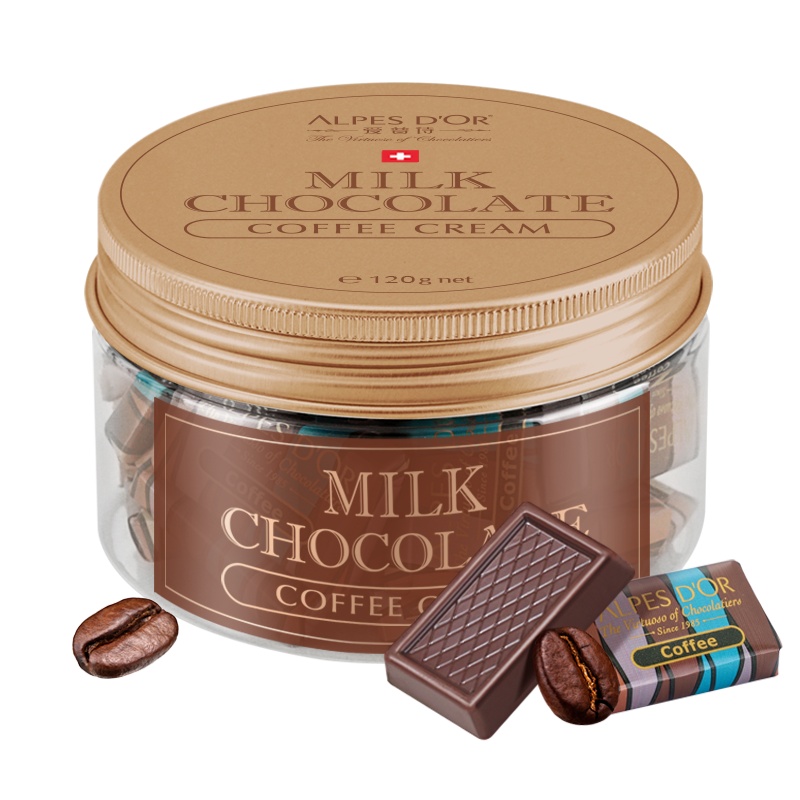 爱普诗瑞士进口黑巧克力罐装随身装零食 咖啡味黑巧克力 订单厂家会在24小时内从浙江宁波发货