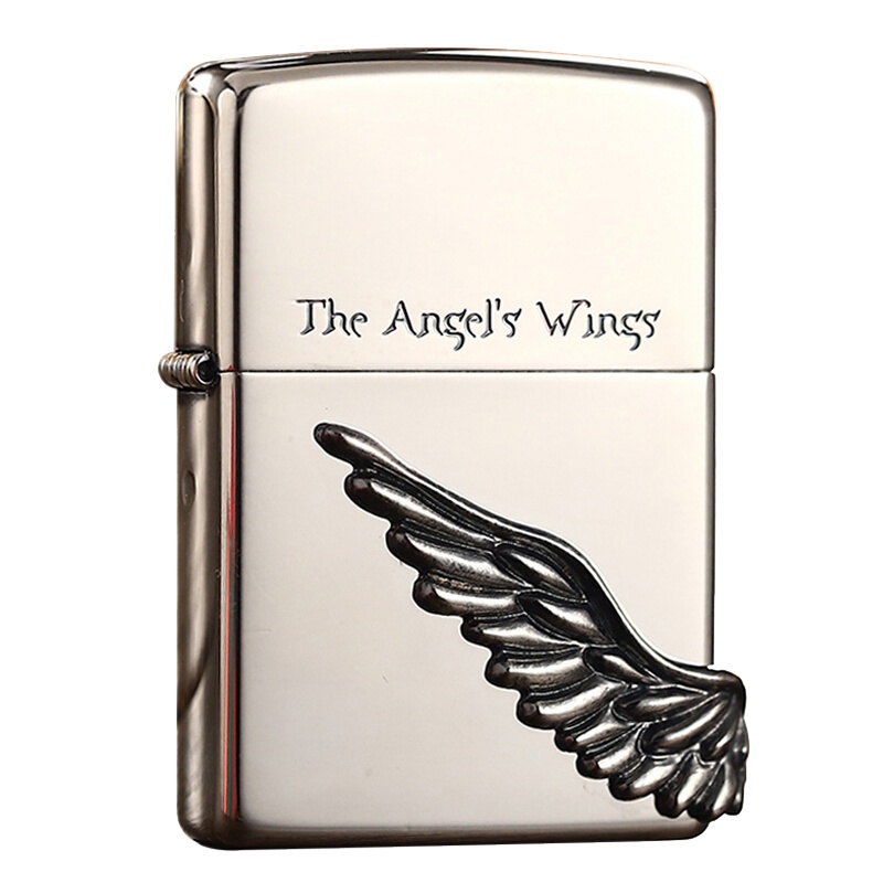 美国ZIPPO打火机 芝宝 原装三面天使之翼翅膀爱情系列 专柜之宝正版 限量珍藏版 银色