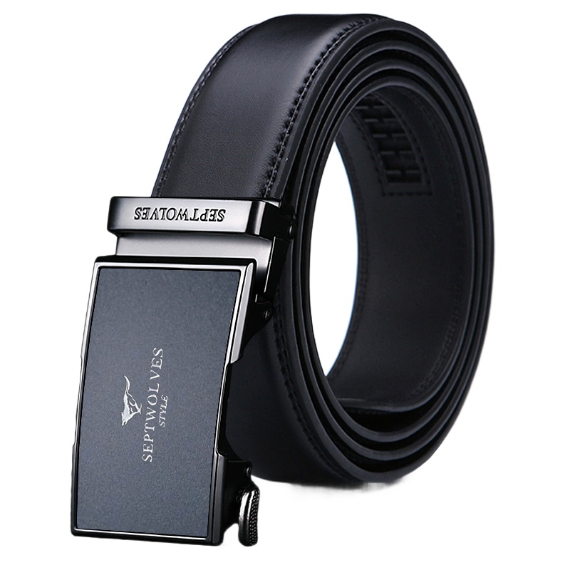 七匹狼皮带潮男士真皮腰带韩版 牛皮自动扣头商务休闲裤带