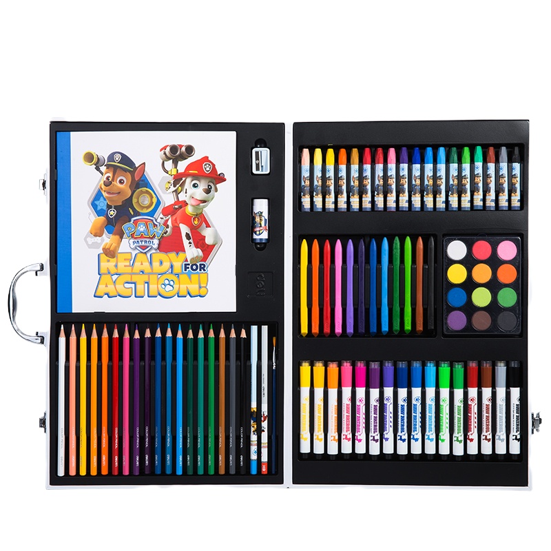 六一儿童节礼物得力(deli)汪汪队学生文具礼盒儿童绘画大礼包82件套装(水彩笔蜡笔彩铅油画棒画本) 75402