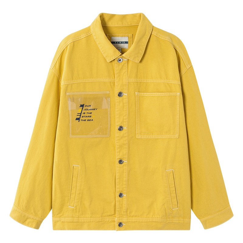 【满198减100预估价：135】森马夹克男2020冬季新款翻领牛仔外套宽松港风衣服ins潮个性口袋