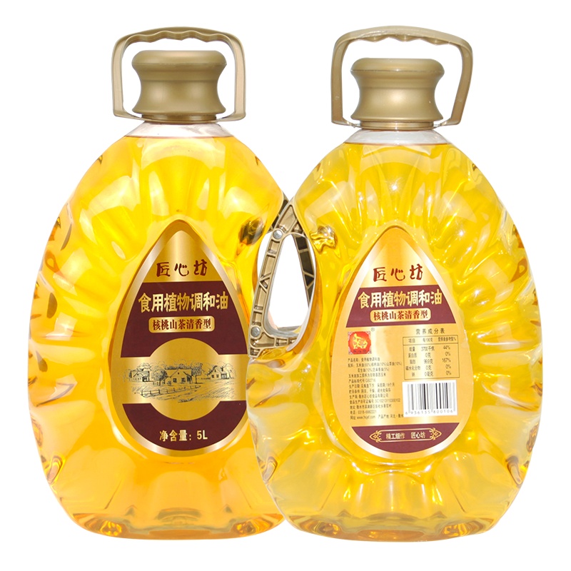 匠心坊非转基因玉米调和油5L核桃山茶清香型调和油5升大桶装家庭
