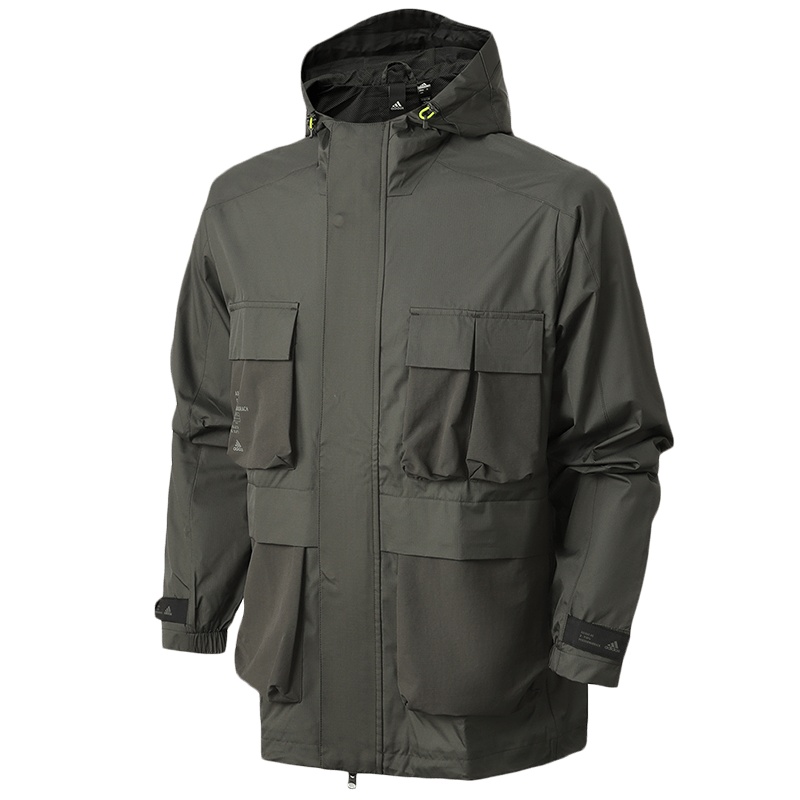 【自营】阿迪达斯男服夹克外套工装风连帽防风运动休闲服GF4013