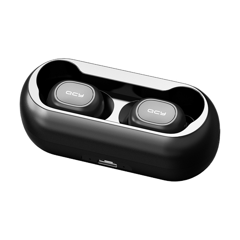 QCY T1C真无线蓝牙耳机双耳5.0入耳塞头戴式运动跑步苹果华为小米通用 黑