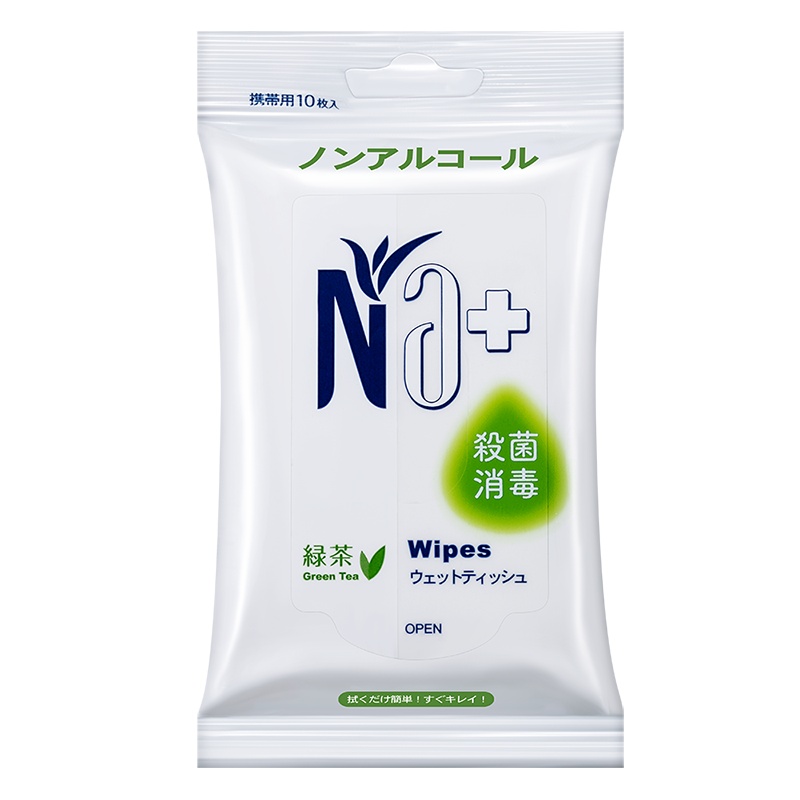 奈(十八本)卫生湿纸巾绿茶10片袋装 便携式 可随身携带 湿纸巾家用外带 清洁净卫生健康