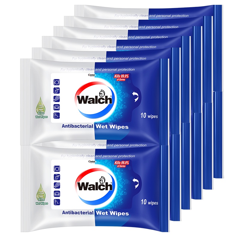 威露士洁肤湿巾芦荟袋装10片*12袋 便携式 可随身携带 湿纸巾 家用 外带 清洁净卫生健康