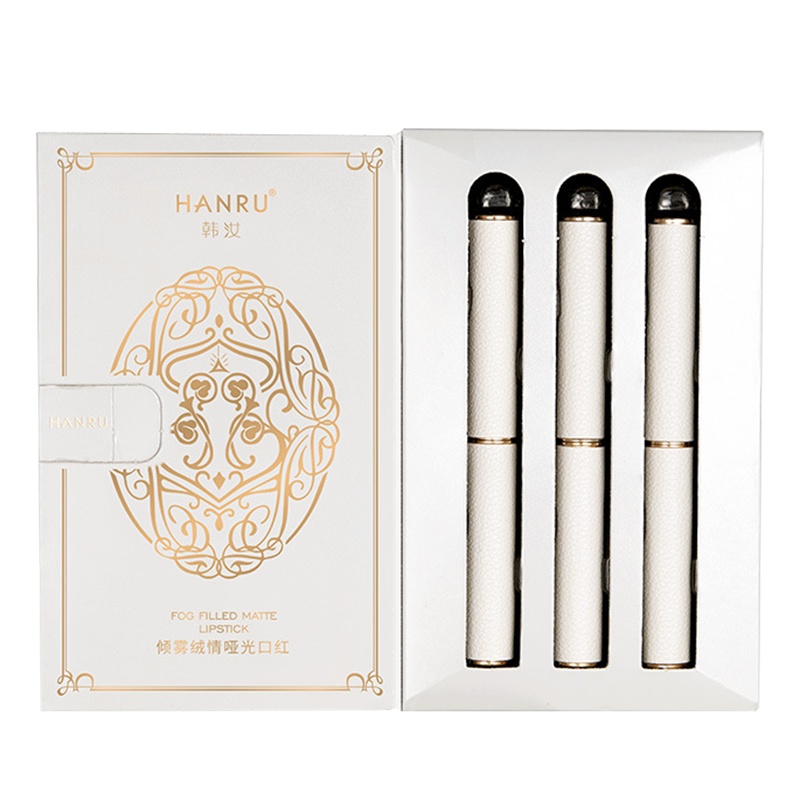 韩汝(HANRU)倾雾绒情哑光口红三支装雾面显白不易脱口红唇膏学生彩妆 H107