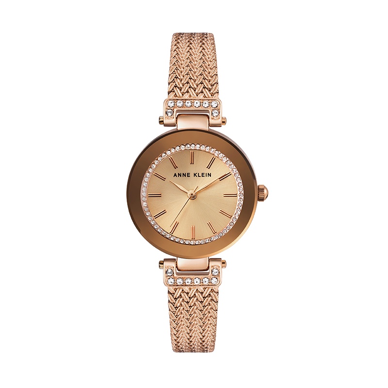 安妮克莱因（ANNE KLEIN）摩登复古系列时尚优雅合金表带石英女士手表AK/1906RGRG