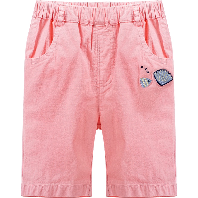 女童夏季韩版纯色五分休闲宽松运动短裤1-5岁 73-120码