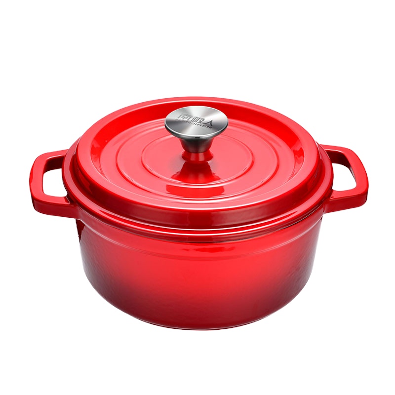 南极人珐琅铸铁锅22cm樱桃红NJR-FL001