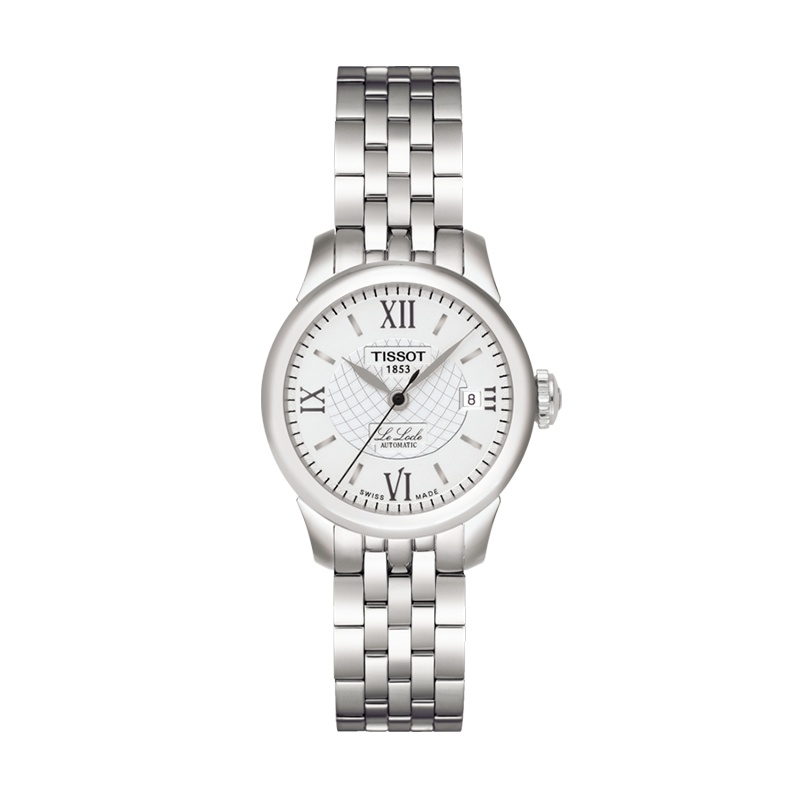 天梭(TISSOT)瑞士手表 商务经典时尚优雅气质罗马刻度白盘 力洛克系列钢带女士机械表T41.1.183.33 礼物