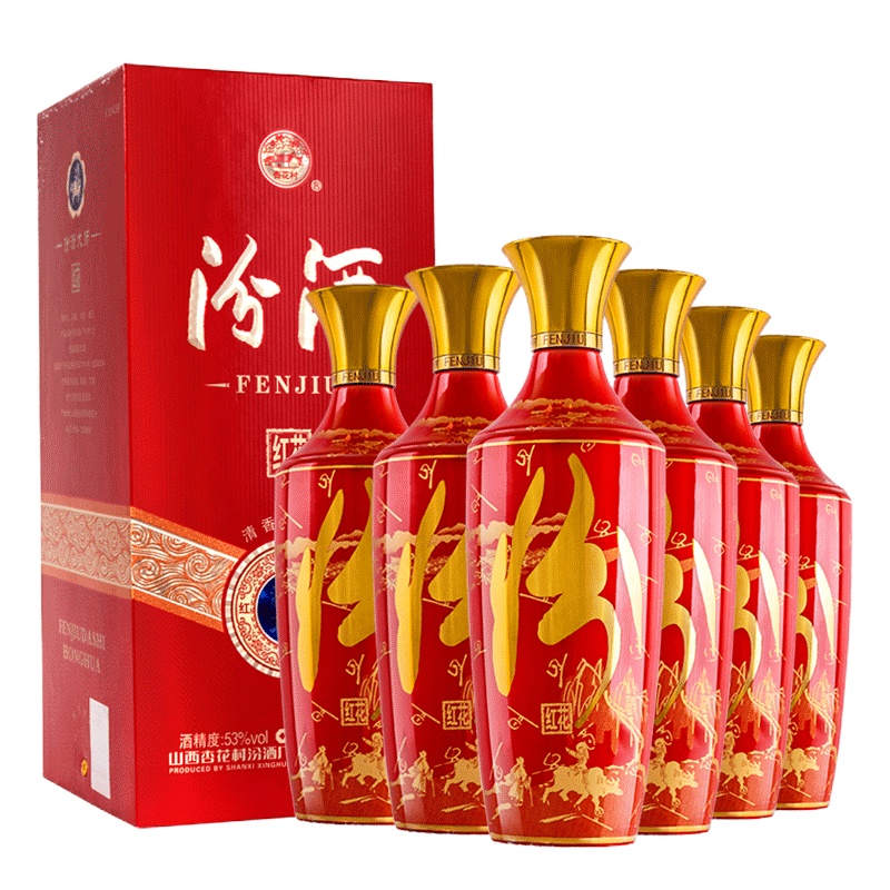 汾酒大师 红花 53度 500ml*6瓶整箱 清香型白酒