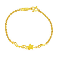 周大福星悦童话星愿足金金手链计价(工费218) F217677
