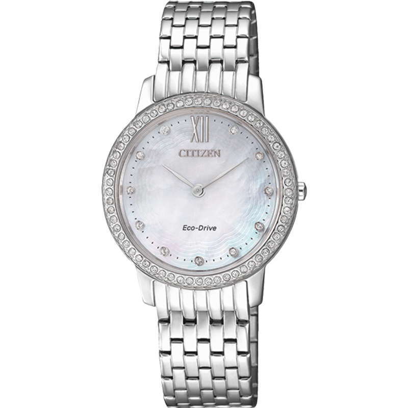 西铁城(CITIZEN)手表 光动能施华洛世奇元素时尚女表EX1480-82D