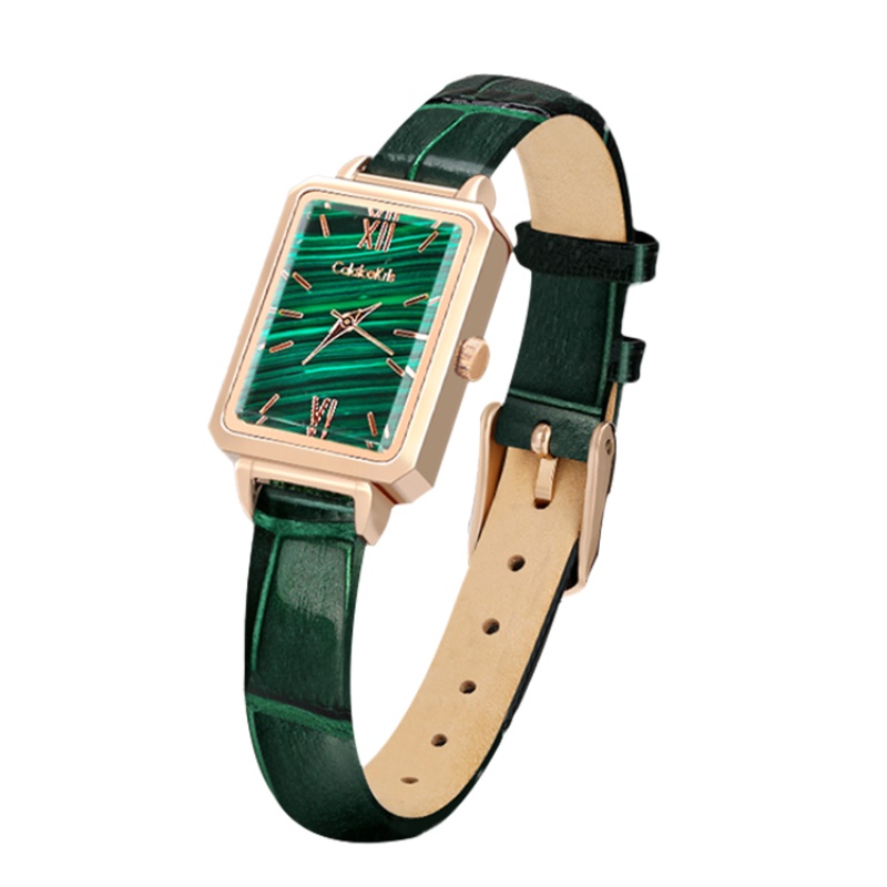 CaldiceKris(中国CK)复古孔雀石方形小绿表 CK-19033