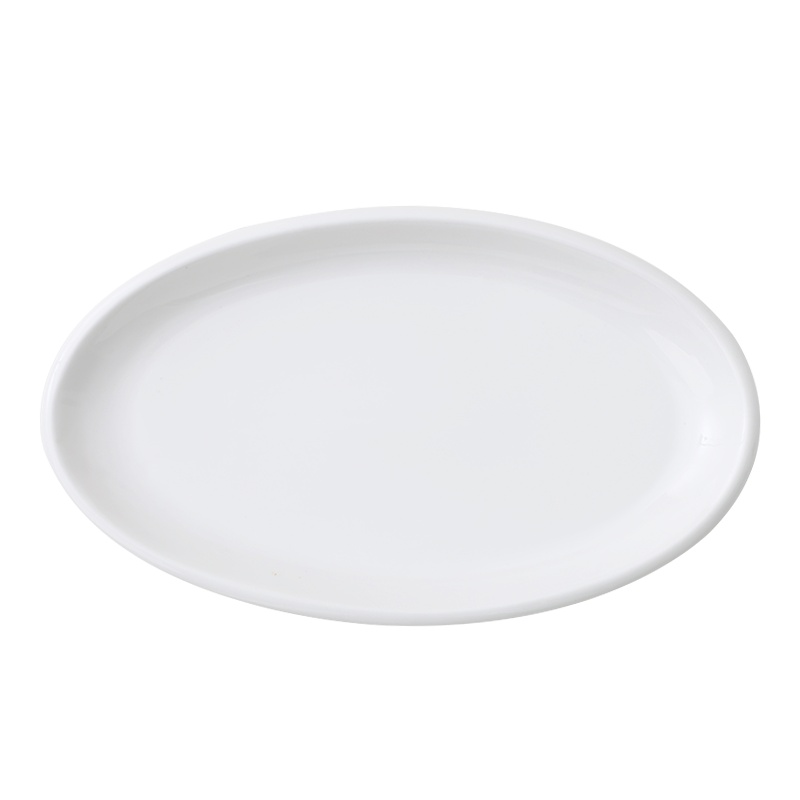 靓佳 纯白陶瓷鱼盘12英寸1个装