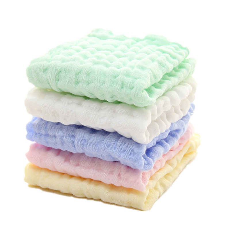 百爱纯棉纱布婴儿小方巾口水巾纯棉纱布吸汗巾洗脸巾洗澡巾儿童纱布六层超柔纯色毛巾四季通用