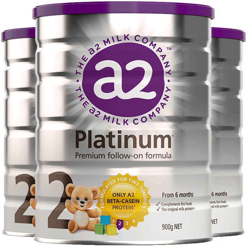 [恢复接单 需身份证]a2奶粉2段 进口奶粉新生儿澳洲新西兰白金版6-12个月900g 3罐