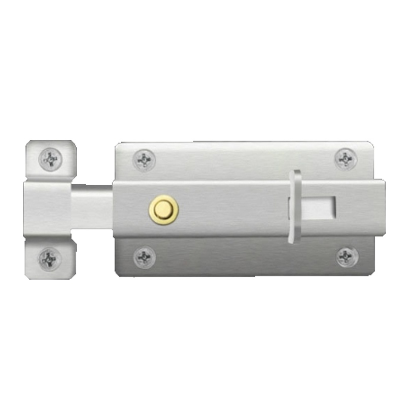 不锈钢自动弹簧插销阿斯卡利卫生间门扣门栓左右插销锁防盗木门明装门插销 4寸不锈钢插销_自动