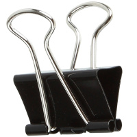 齐心(Comix)黑色长尾夹票夹 大号41mm金属燕尾夹票据夹子 12只/盒 B3606 DMS