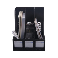 晨光(M&G)四联文件框 稳固型文件架文件筐 竖纹资料整理收纳文件栏 3个装