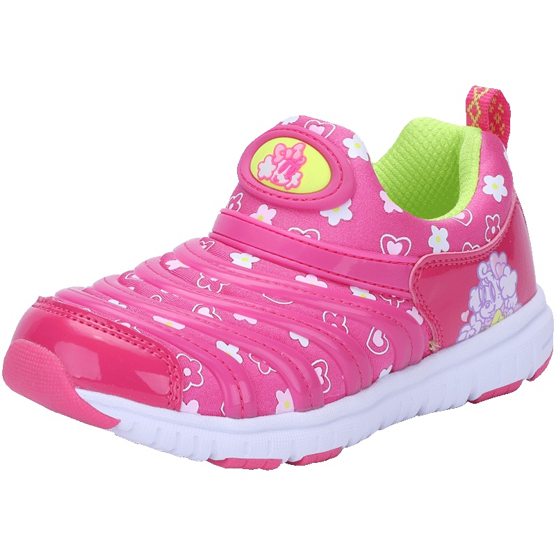 巴布豆童鞋女童毛毛虫鞋子2019春季透气休闲儿童运动鞋女