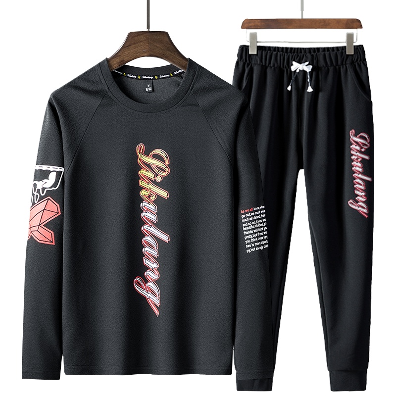 俞兆林(YUZHAOLIN)男士春秋装T恤潮搭配潮流帅气春秋季套装青少年时尚百搭