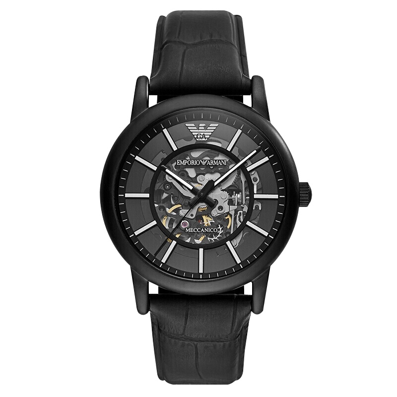 阿玛尼(EMPORIO ARMANI)手表 全自动机械镂空时尚商务男士机械表 AR60008
