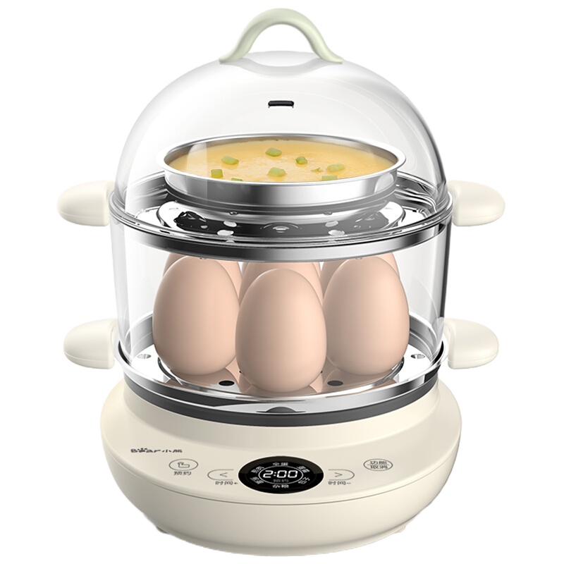 小熊(Bear)煮蛋器早餐机双层多功能预约定时煎蛋器蒸蛋器ZDQ-B14V2