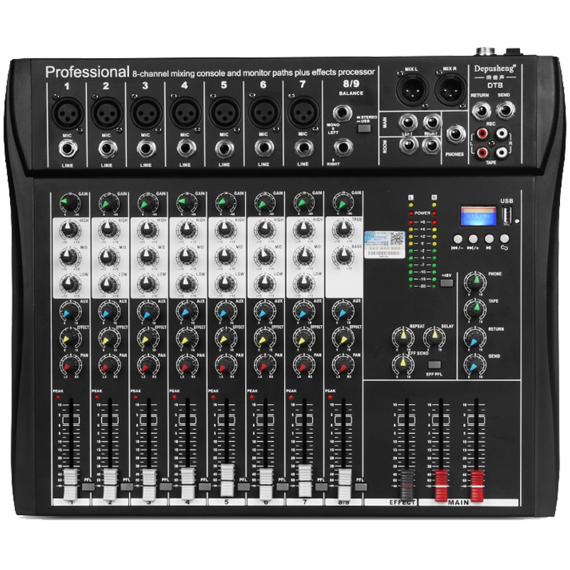名都 DT8 专业音频操作台 8路调音台 带效果均衡