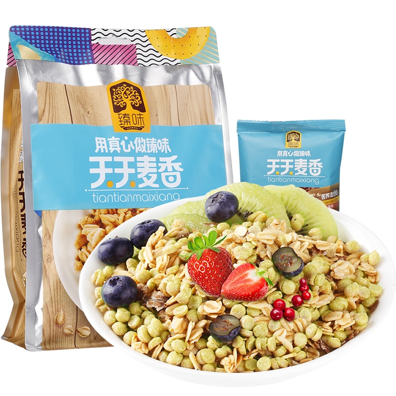 臻味 天天麦香 坚果谷物燕麦 苦荞混合麦片28g*12袋/336g袋装