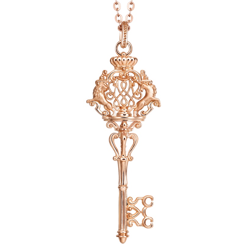 周生生(CHOW SANG SANG)18K红色金V&ABless钥匙吊坠不含项链